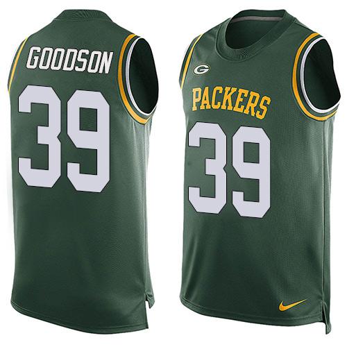 Packers #39 Demetri Goodson Green Team Color Men's Stitched NFL Limited Tank Top Jersey